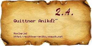 Quittner Anikó névjegykártya
